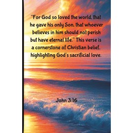 Walk by Faith: A Christian Journal Inspired by John 3:16: 132-Page College-Ruled Prayer Notebook | 6x9 Matte Devotional Featuring a Peaceful Beach Cover and Jesus Illustration