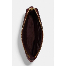 Coach NWT COACH Corner Zip Wristlet Clutch Bag Holiday Bells Print Black Cherry CE920