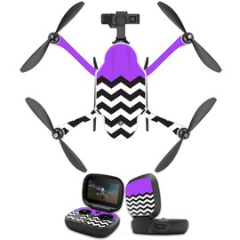 MightySkins Skin Compatible With GoPro Karma Drone headphones wrap cover sticker skins Purple Chevron