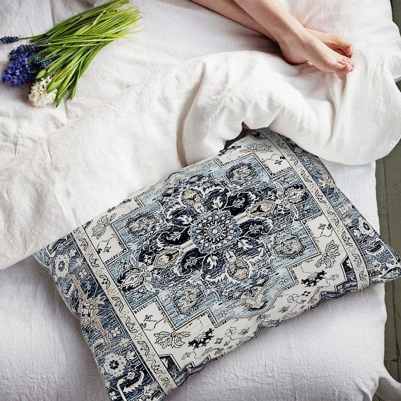 SZXYCZL 2Packs Boho Pillows Covers 12×20 inch, Linen Bohemia Carpet