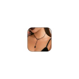 Frodete Gothic Necklace for Women Vampire Necklace Y2k Necklace Black Red Necklace Teardrop Pendant Necklace Necklace Y2k Crystal Choker Necklace Vampire Accessories Woman Witch Outfits for Woman