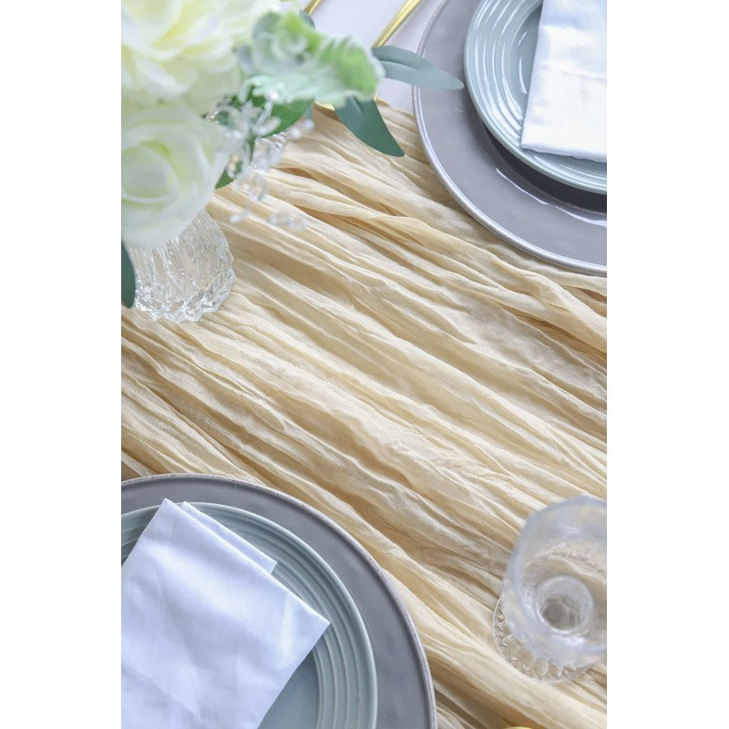 DROMCOM Pack of 2 90 x 300 cm Beige Cheesecloth