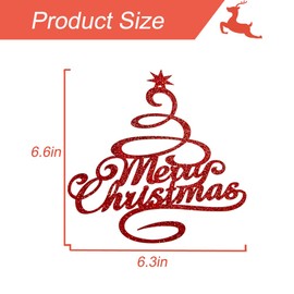 GotGala - Decoración para tarta de Navidad con purpurina roja para árbol de Navidad