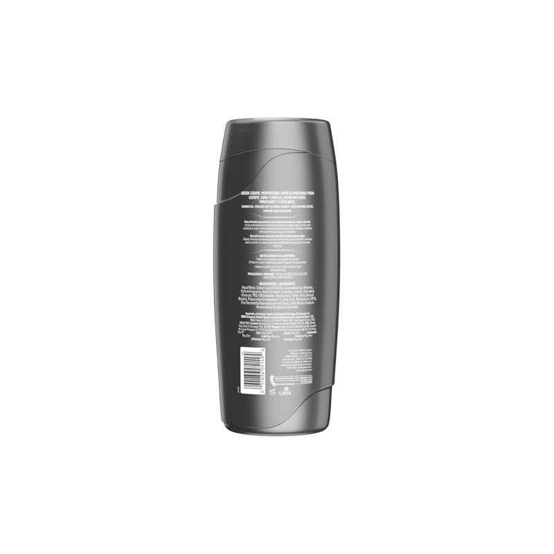 AAZV Grisi Hombre Shower Gel Carbon Activado 450 Ml, 1