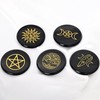 Wemeki Obsidian Gemstone 1PC, Black Obsidian Engraved Stones, Natural Healing