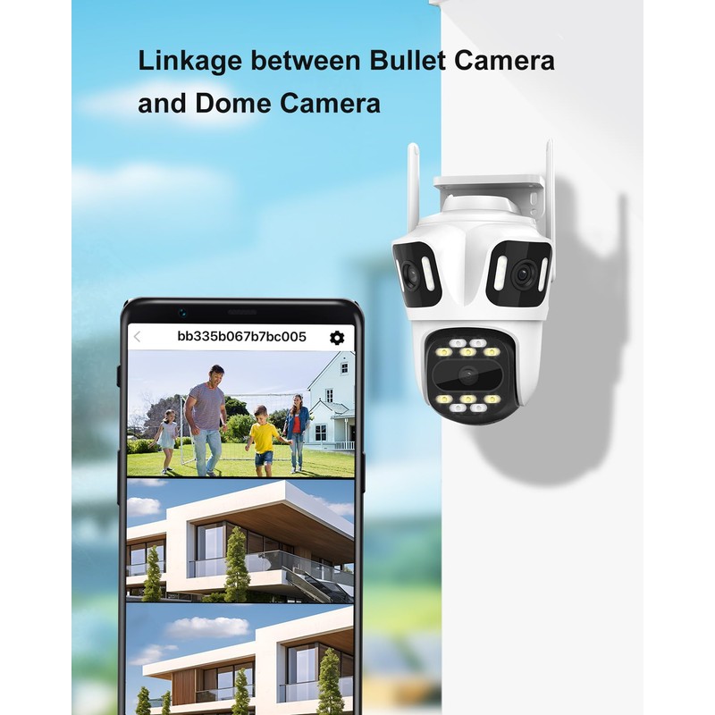STONVUE 9MP Three Lens Wireless Outdoor Security Camera, 360° Pan/Tilt,