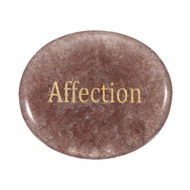 PATIKIL Natural Thumb Worry Stone, 1.8"x1.5" Oval Crystal Stone with Inspirational Words, Pocket Rock Anxiety Crystals for Women Stress Gifts Meditation, Drak Pink(Style 24)