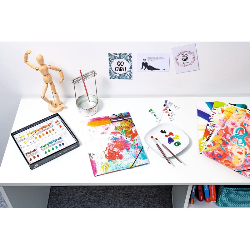 HERMA Elastic Folder Impressions with Colours Motif, A4, Sturdy Cardboard,