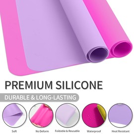 2 Pack Silicone Mats for Crafts Nonstick Silicone Craft Mat 15.75" x 11.81" Silicone Sheets for Resin Molds Jewelry Casting DIY Art Nail Painting Mat Multipurpose Table Protector Mat Silicone Placemat