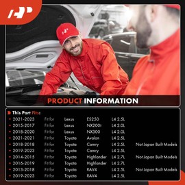 A-Premium A/C Compressor with Clutch Compatible with Lexus ES250 21-23, NX200t 15-17, NX300 18-20 & Toyota Avalon 21, Camry 18-23, Highlander 14-19, RAV4 13-23