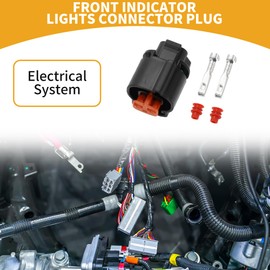 Partuto 2 Pin Front Indicator Lights Connector Plug Car Female Wire Terminal Connector for Kawasaki Plastic Tin Coated Copper Black - 1 Set