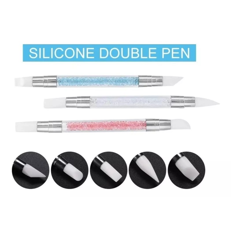 Alet Trend 3 Pinceles De Silicon Doble Punta Para Uñas