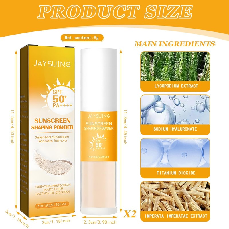 Mineral Sunscreen Setting Powder, Mineral Sun Protection Fixation Powder, SPF