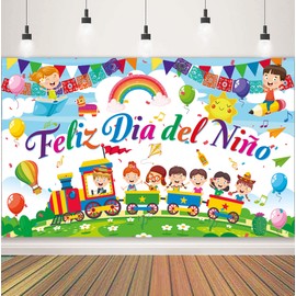 Colorful Feliz Dia Del Niño Backdrop Banner Large Size Mexican Children's Day Party Decorations Photo Backdrop Student Children's Day of Mexico Fiesta Party School Classroom Decorations Supplies