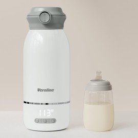 Veroline Portable Bottle Warmer with Super Fast Charging, 17 Oz Travel Bottle Warmer, Rechargeable Baby Botle Warmer with Adjustable Temperature & Keep Warm for Formula, Cordless Water Warmer Outdoor