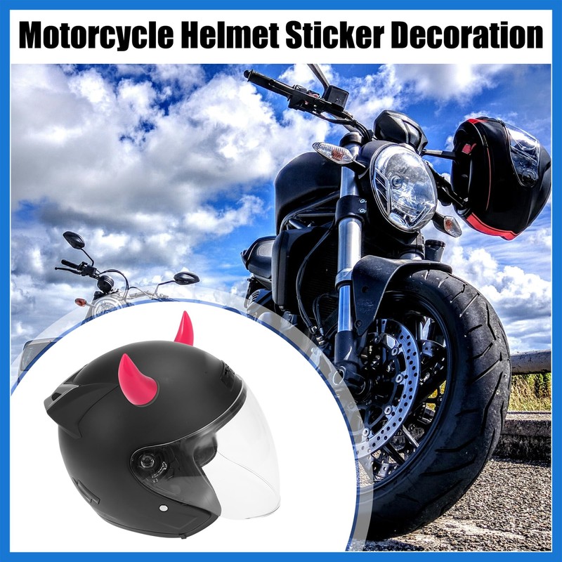 VekAuto 2pcs Car Motorcycle Helmet Bull Horn Style Decoration Dark