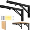 Platibo Folding Shelf Brackets 12 Inch,Heavy Duty Metal Collapsible Shelf