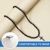 SCJJZ Women's Short Thin Necklace with Black Crystal Beads Cross