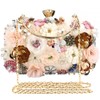 Women's Sequins Floral Wedding Party Clutch and Chain Strap Shoulder