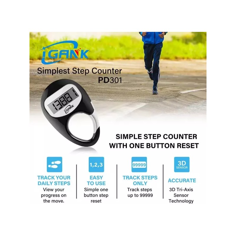 iGANK 남성 여성 를 위한 iGANK 심플 워킹 만보계 3D
