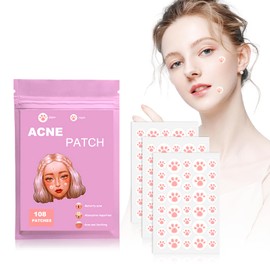 ZVRSUA Hydrokolloid-Akne-Pflaster (216 Stück),Pimple Patches , Niedliche Akne-Pflaster in Katzenpfotenform, Unsichtbare Wunderfleckenabdeckung,Für Gesichtspflege-Concealer