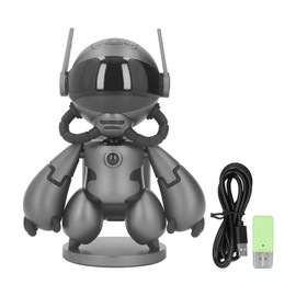 Wireless Baby Monitor 1080P Video Voice Talking Robot Shaped Long Endurance Indoor Security Camera Gray Titanium