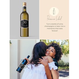 JoliCoon - 30th Birthday Bottle Labels - 30th Birthday Decorations - Golden Glamour