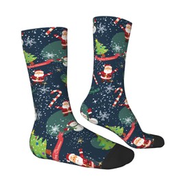 ASYG Christmas Red Snowflakes Socks Xmas Holiday Socks Funny Stockings Socks Gifts New Years Novelty Dress Crew Socks