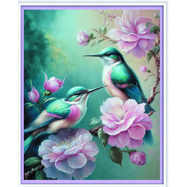 Meecaa Cross Stitch Kits 11 Count Embossed Bird and Flowers