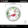 Taylor Flamingo Indoor Outdoor Dial Thermometer, Wireless Thermometer with Easy
