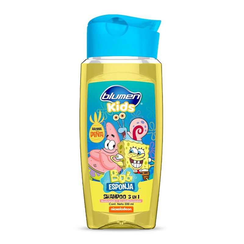 BLUMEN KIDS Shampoo 3en1 Bob Esponja Piña 500 ml