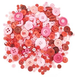 330g Valentines Day Buttons for Crafts Bulk Red and Pink Buttons Assorted Size Pink Red Craft Button for Art, DIY Crafting, Valentine's Day Decoration