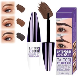 Easy Peel-Off Eyebrow Gel, Tattoo Eyebrow Gel Easy Peel Off, EyebrowGel Waterproof- Waterproof & Sweatproof for All Skin Types (01, 2pcs)
