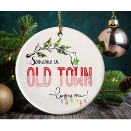 Old Town Florida Souvenir Christmas Ornament 2024 Someone in Old Town FL Loves Me! Christmas Family Friend Gifts Ideas 3" White