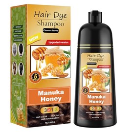 XYZCREATIVE Chestnut Brown Hair Dye Shampoo 3 in 1 for Women & Men 100% Gray Hair Coverage - Herbal Ingredients Natural Plant Hair Color - Hair Dye in Minutes 500ML