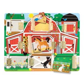 Melissa & Doug Hide and Seek Farm Wooden Activity Board with Barnyard Animal Magnets
