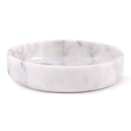 EARTHEN CRAFTS Marble Serving Bowl 8" White Fruit and Vegetable Storage Bowl for Kitchen Countertop – Kitchen Accessories Bowls
