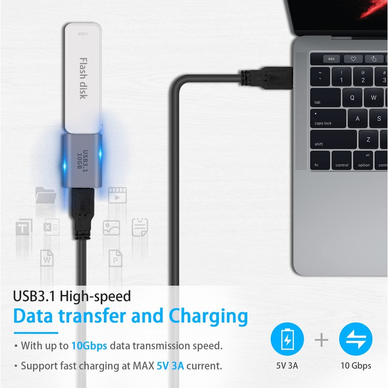 Poyiccot USB to USB A Converter Adapter, USB C (Female)