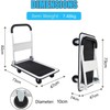 LEADALLWAY Foldable Push Cart Platform Cart 330lbs Capacity 4 Wheels