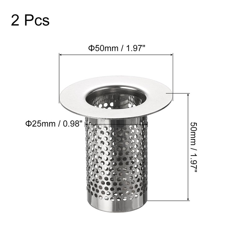 uxcell 2Pcs Bathroom Sink Strainer, Fit for Diameter 0.98"-1.8" Drain