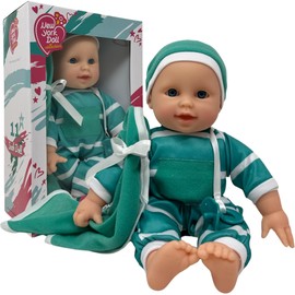 The New York Doll Collection 11 inch Soft Body Baby Doll in Gift Box - 11" Baby Doll Toy for Kids, Boys, Girls and Toddlers - Baby Doll Pacifier Accessory Included