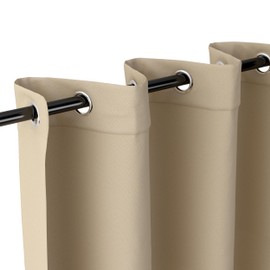 Clothink Outdoor Curtains, Waterproof Sun Protection, Windproof, Rustproof with Small Eyelets at the Top, for Patio, Garden, Balcony, Family Households, Easy Assembly, Colourfast, Durable (132 x 275