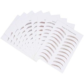Abaodam Pegatinas para Cejas Efecto Pelo 6d Realistas y Naturales, Adhesivas Impermeables de Transferencia en 9 Hojas para Maquillaje Fácil y Duradero