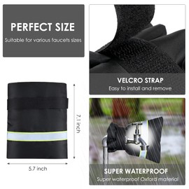 Faucet Cover for Winter Freeze Protection,Spigot Cover with Reflective Strips,Outside Faucet Cover for Cold Weather,Velcro Thickened Anti-Freeze Outdoor Faucet Socks,Reusable Hose Bib Covers