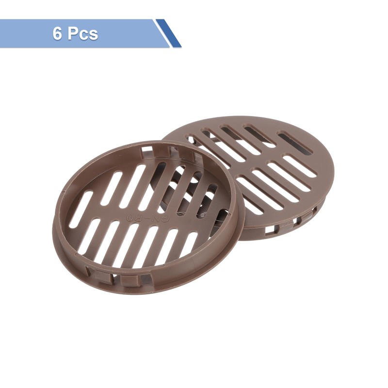 sourcing map Round Soffit Vents 3 inch, 6Pcs Brown Plastic