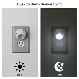 DEWENWILS LED Plug in Night Lights with Auto Dusk to Dawn Sensor, 360° Rotating, Directional Nightlights for Kids, Hallway, Bathroom, Bedroom, Daylight, UL Listed, 4 Pack