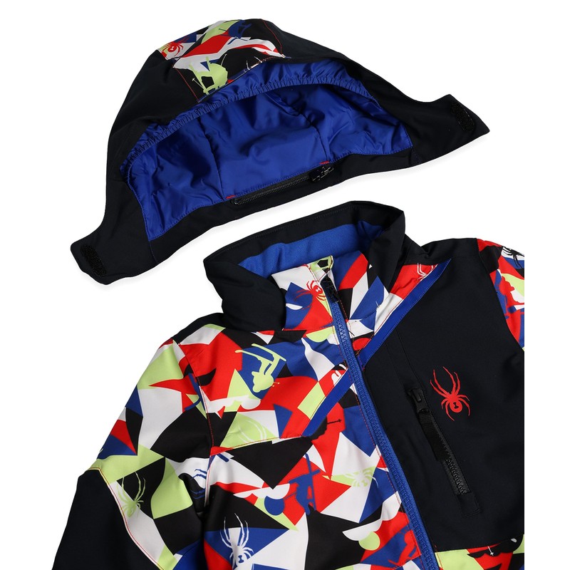 Spyder Boys' Challenger Insulated Ski Jacket, Red Combo