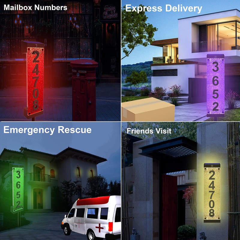 IVWVI Solar House Numbers for Outside, Acrylics Solar Address Sign