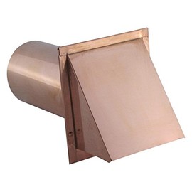 Hooded Wall Vent with Screen and Damper - Copper 4 inch
