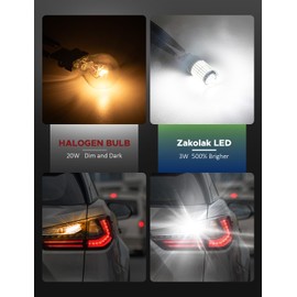 Zakolak 7443 LED Bulb White, Super Bright Reverse Brake Turn Signal Tail DRL Light Bulbs, 500% Brigher 12V-24V 6000K Xenon White, Compatible with 7440 7440A 7443LL 992 LED Bulb – Pack of 2